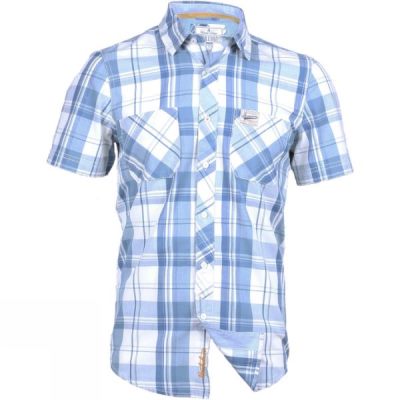 Camisa Brakeburn Kimmeridge Manga Corta Hombre - Azules - Chile QOX015932